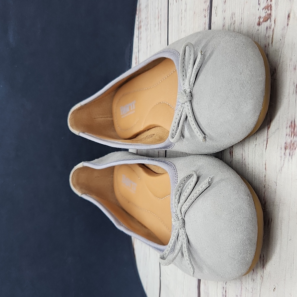 Born | EUC Brin Ballet Flats Slip On Shoes Bow Blue Suede Size 8.5 - Picture 4 of 10